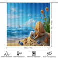 thumbnail image 2 of Seashell On The Beach Bathroom Sets with Shower Curtain And Rugs, Incl with 12 Hooks，Toilet Lid Oval Rug, 2 of 7