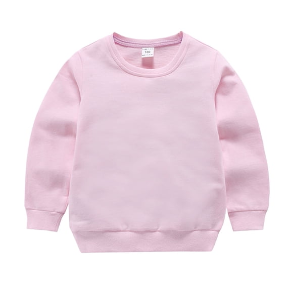 Mercatoo Kids Boys Long Sleeve Crewneck Tee T-Shirt Toddler Boys Girls Solid Soft Basic Pullover Sweatshirt Winter Girls Clothes