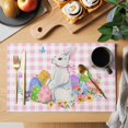 thumbnail image 2 of Easter Placemats Set of 4, Spring Watercolor Bunny Eggs Butterflies Pink Plaid Placemats for Dining Table, Place Mats for Kitchen Tabletop, Waterproof Wipeable Dining Table Mats Set, 2 of 9