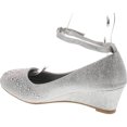 thumbnail image 3 of Top Moda Women's wedge glitter rhinestone round toe adjustable ankle strap shoes, 3 of 4