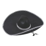 Adult Black Felt Mariachi Sombreros - Apparel Accessories - 6 Pieces