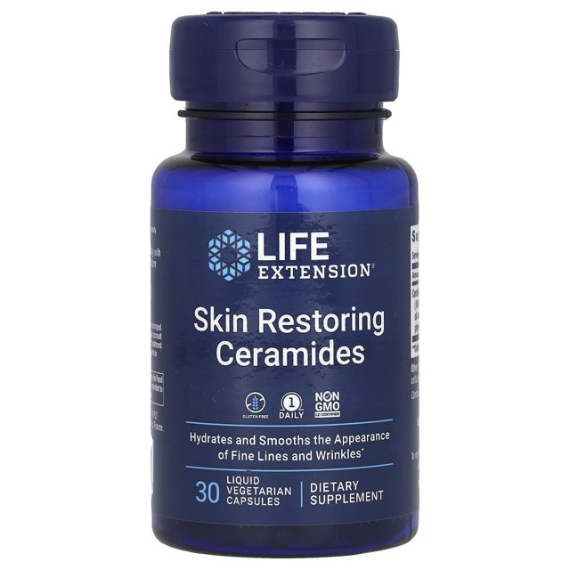 LIFE EXTENSION | Skin Restoring Ceramides | 30 vegacaps líquidas
