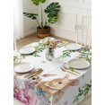 thumbnail image 3 of Happy Easter Suqare Tablecloth - 54 x 54 Inch, Cutte Rabbits Eggs Floral Plants Watercolor Waterproof & StainResistant Tablecloth, Washable Oil-proof Table Cover for Dining/Party/Wedding/Buffet, 3 of 9