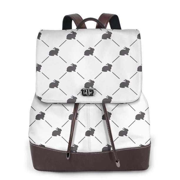 Balery Black Rabbit Mochila de Cuero para Mujeres, Gran Capacidad, Bolsa de Viaje Multifuncional, Mochila de Cuero y Bolsa de Hombro para Mujeres