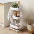 thumbnail image 1 of Mainstays Rolling Cart, 3-Tier Metal Utility Cart with wheels for Office and Home - Multi Colors, 1 of 9