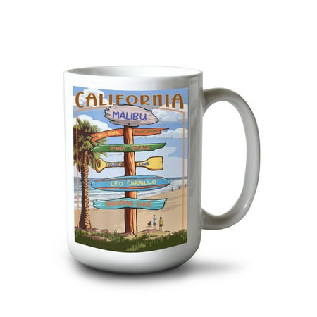 

15 fl oz Ceramic Mug Malibu California Destinations Sign Dishwasher & Microwave Safe