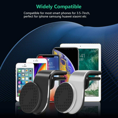 Support Telephone Voiture Grille aération, Porte Telephone Voiture Tableau  de Bord Rotation 360° pour iPhone Samsung Xiaomi -Noir