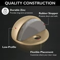 thumbnail image 5 of Dome Door Stop Wall Protectors with Rubber Stopper – Satin Brass Floor Mounted Door Stoppers 5-Pack – Design House, 181875, 5 of 14