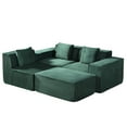 thumbnail image 5 of Sectional Sofas CozyForm Convertible Corduroy Sectional Couch with Ottoman & Pillows, Modular L Shaped Sleeper Sofa, Boneless Cloud Couch for Living Room Furniture, Dark Green,Large Sectional Couches, 5 of 9