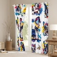 thumbnail image 3 of Manfei Child Teens Cute Animal Dog Black Out Curtains,Flying Butterflies Curtains Pack of 2 (42x63 Each),Graffiti Splash Bedroom Curtains,Super Cozy Room Decor, 3 of 6