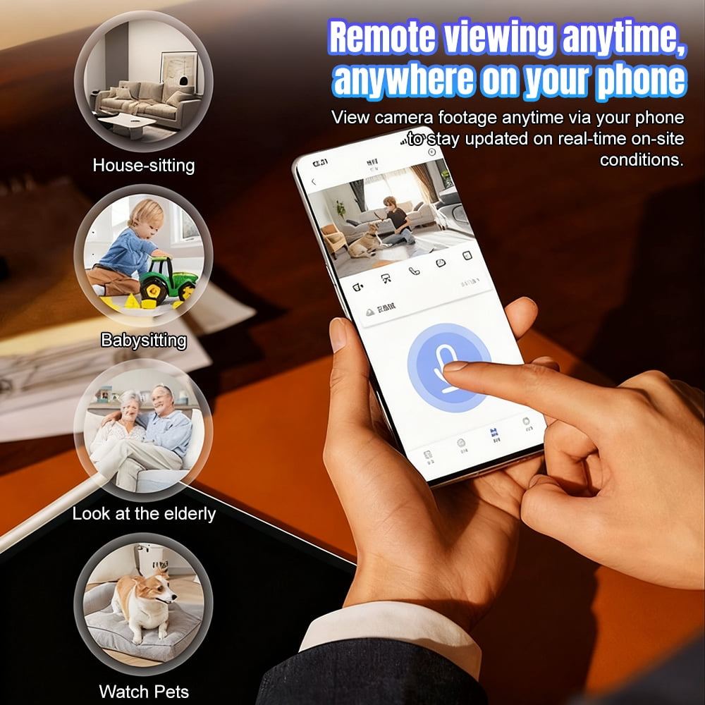 KEPEAK Indoor Wired PTZ Security Camera,1080P HD, Pan 355°Tilt 90°,24/7 Recording,AI Human Tracking,Night Vision,Two-Way Audio,32GB SD Card Included