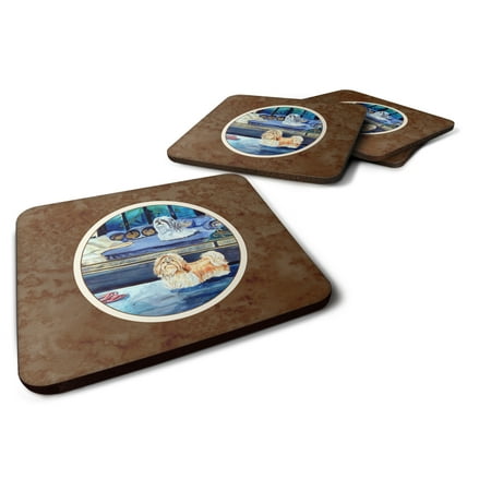 

Carolines Treasures 7082FC Shih Tzu Double Trouble Foam Coaster Set of 4 3 1/2 x 3 1/2 multicolor