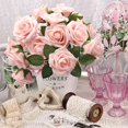 thumbnail image 1 of 25 piezas de flores de rosas artificiales, rosas rosadas de rubor, espuma de tacto real, rosa falsa a granel con tallo para ramos de boda, centros de mesa, fiesta de despedida de soltera, hogar Di ZefeiWu 8390614869424, 1 of 1