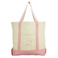 thumbnail image 2 of DALIX Women's Personalized Shopping Tote Bag Monogram Pink Ballent Zippered Letter D, 2 of 8