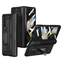 ELEHOLD for Samsung Galaxy Z Fold 5 Heavy Duty Case with Built-in Screen Protector Invisible Kickstand Hinge Protection Non-Slip Shockproof Full Body Rugged Case for Samsung Z Fold 5 2023, Black