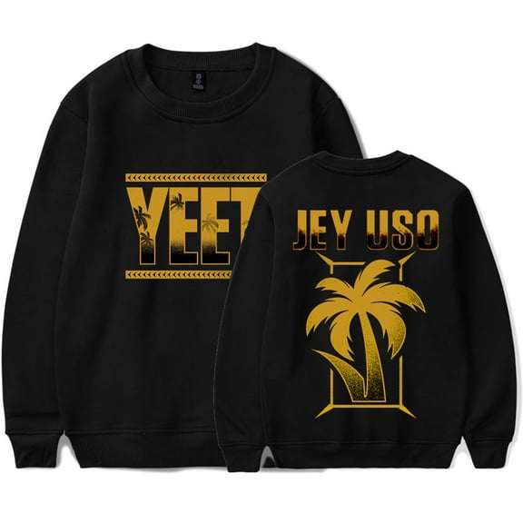 Jey Uso Golden Yeet Logo Merch Crewneck Sweatshirts Women Men Fashion Long Sleeve T-Shirts