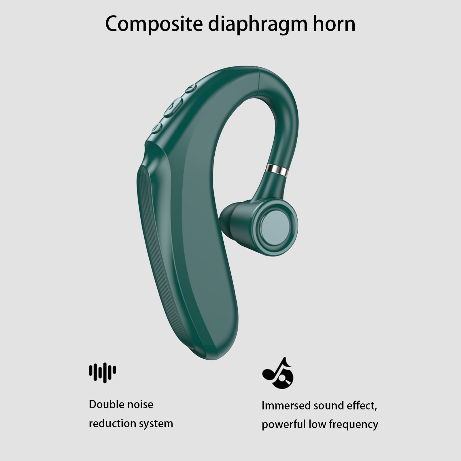 Weloille BLE 5.2 Bluetooth Headset Wireless Earpiece with Noise Cancelling Mic, Ultralight Comfortable for Business Office Driving Sport