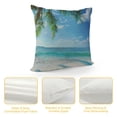 thumbnail image 4 of JRXY Throw Pillow Cover Tropical Beach Palm Tree Leaves Sandy Caribbean Coastline Ocean Sea Waves Scene Decor Lumbar Pillow Case Cushion for Sofa Couch Bed White, 4 of 5