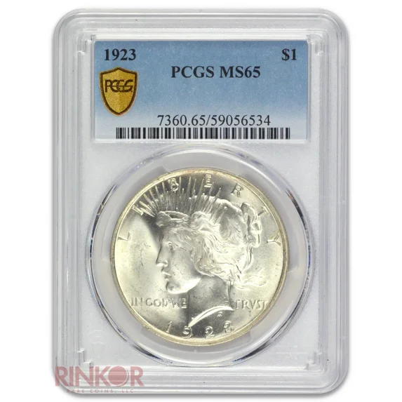 1923 $1 Peace Dollar PCGS MS 65
