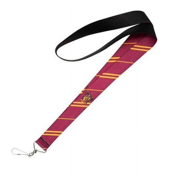 The Wizarding World of Harry Potter Lanyard, Gryffindor Crest Stripe Burgundy Gold, Elastic