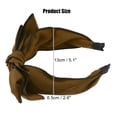 thumbnail image 2 of Unique Bargains 1 Pc Double Layered Bow Knot Headband Hairband for Women Brown 2.6 Inch Wide, 2 of 7