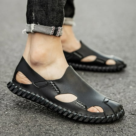 

Foraging dimple Mens Summer Outdoor Casual Sports Shoes Beach Shoes Sport Strap Sandals Shoes Black