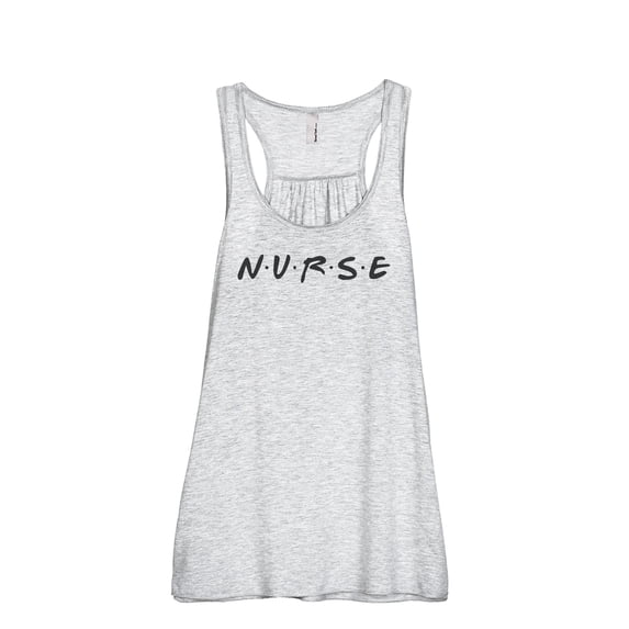 Nurse Friends Women's Fashion Sleeveless Flowy Racerback Workout Yoga Tank Top Sport Grey X-Large