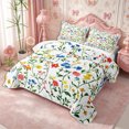 thumbnail image 3 of Manfei Botanical Flower Quilt King 3 Pieces,Spring Garden King Coverlet Set,1 Bedspread and 2 Pillowcases, 3 of 7