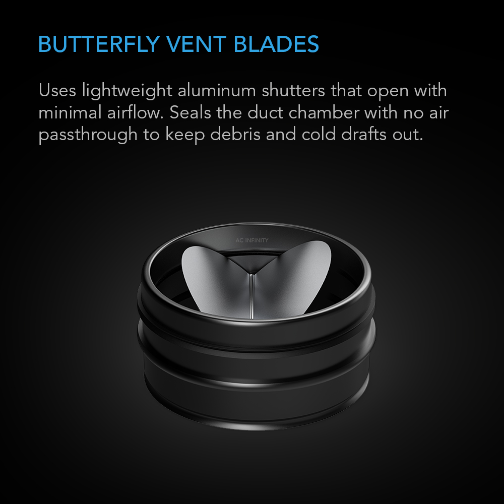 AC Infinity 6-Inch (150mm) Backdraft Damper - Spring-Loaded Duct Insert For Range Hoods & Bathroom Fans, Galvanized Steel