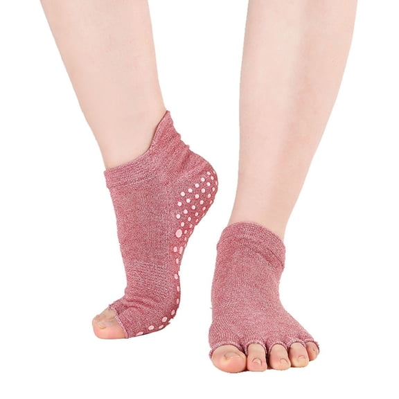 Luxshiny 4 Pairs Women’s Toeless Grip Socks Moisture Wicking Non- Yoga Pilates Socks Assorted Colors