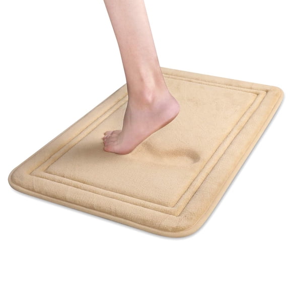 Alfombrilla de baño de espuma viscoelástica ITSOFT, antideslizante, 60 x 40 cm, color marrón chocolate