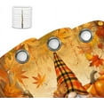 thumbnail image 5 of Fall Shower Curtain, Autumn Pumpkins Thanksgiving Bath Curtain, Farmhouse Maple Leaves on Rustic Wooden Board Bathroom Accessories Buffalo Plaid Gnomes for Bathroom Curtain Liner with Hooks, 72x72IN, 5 of 6