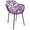 Purple, variant on LeisureMod Stackable Dining Chair in Aluminum with Stackable and Floral Cutout Design Indoor Outdoor Use No Assembly for Modern Home, Kitchen, Patio Devon Collection