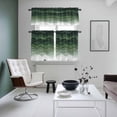 thumbnail image 4 of Sage Green Stripes Kitchen Curtains Sets for Windows 24 Inch Length, Rustic Gradient Abstract Waves Art Rod Pocket Window Treatments Tier Curtains and Valances Set for Bedroom/Bathroom, 4 of 8