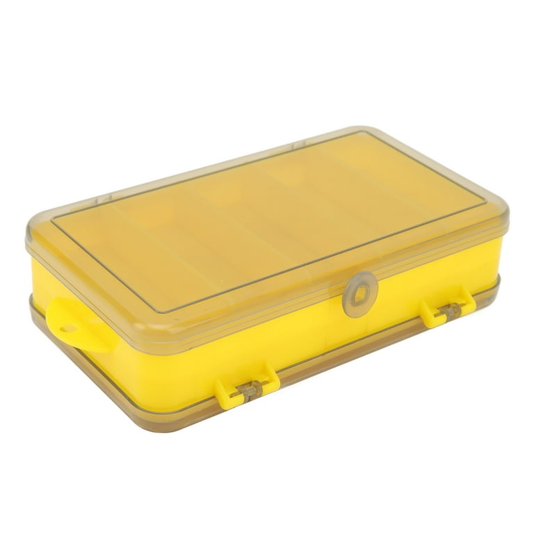 Fishing Lure Tray Plastic Compartments Design Large Capacity Multi Function Bait  Box Fishing Tackle Tray Yellow 