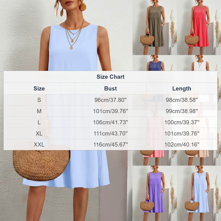 Hduncf (S-5XL) Plus Size Linen Dresses for Women Summer Maxi Sleeveless  Flowy Midi Dress with Pockets Comfy Vacation Outfits Pink XXL