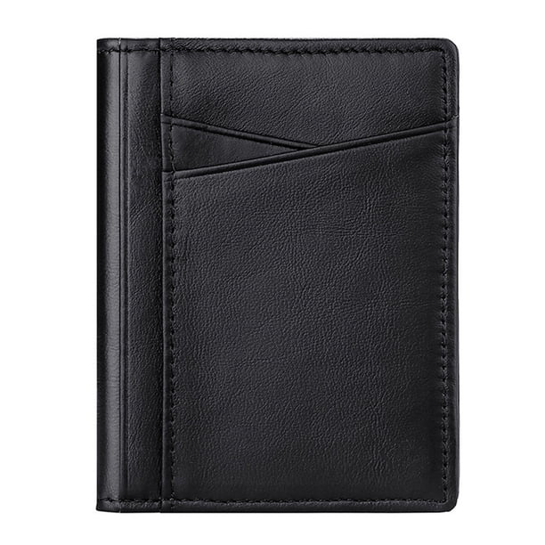 Cartera delgada para tarjetas de crédito para hombres y mujeres, cartera pequeña de cuero con ventana de identificación, 8,5*10,5 cm MFZFUKR BST3052607-1
