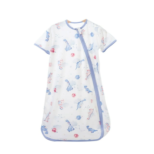 PEZHADA Sac de Couchage Bébé Manches Courtes Intégré Sac de Pyjama Bébé Sac de Chambre Climatisé un Sac de Pyjama