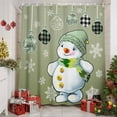 thumbnail image 2 of Shower Curtain 48"W x 72"L Winter Christmas Snowflake Xmas Balls Green Fabric Shower Curtains Set with Hooks Water Repellent Bathroom Curtains Machine Washable Bathroom Accessories, 2 of 9