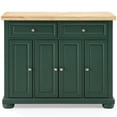 thumbnail image 4 of Pemberly Row Transitional Wood Kitchen Island Cart in Emerald Green, 4 of 23