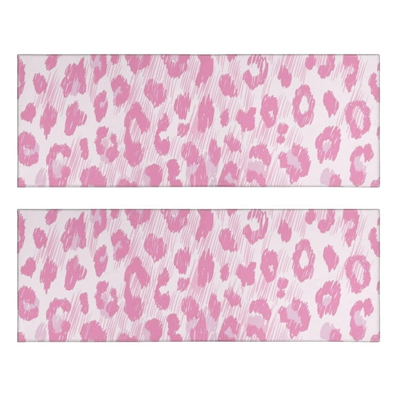 Kitchen Rugs Sets Of 2,Pink and Pink Of Leopard Print Anti Fatigue Kitchen Mat Rugs Non Slip Washable,Decorative Kitchen Floor Mats for Kitchen,Sink,Laundry,17"X47"