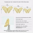 thumbnail image 2 of 36Pcs 3D Gold Butterfly Wall Decor 3 Sizes Butterfly Decorations Butterfly Party Cake Decorations 3D Butterfly Stickers Decals for Girls Kids Baby Bedroom Bathroom Living Room Birthday, 2 of 8