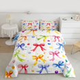 thumbnail image 2 of Homewish Watercolor Bowknot Child Bedding Comforter Set, Kawaii Ribbon Bow Twin Comforter Sets, Colorful Polkadots Reversible Bedding Set, Microfiber Bedroom Decor, 2-Piece, 2 of 8