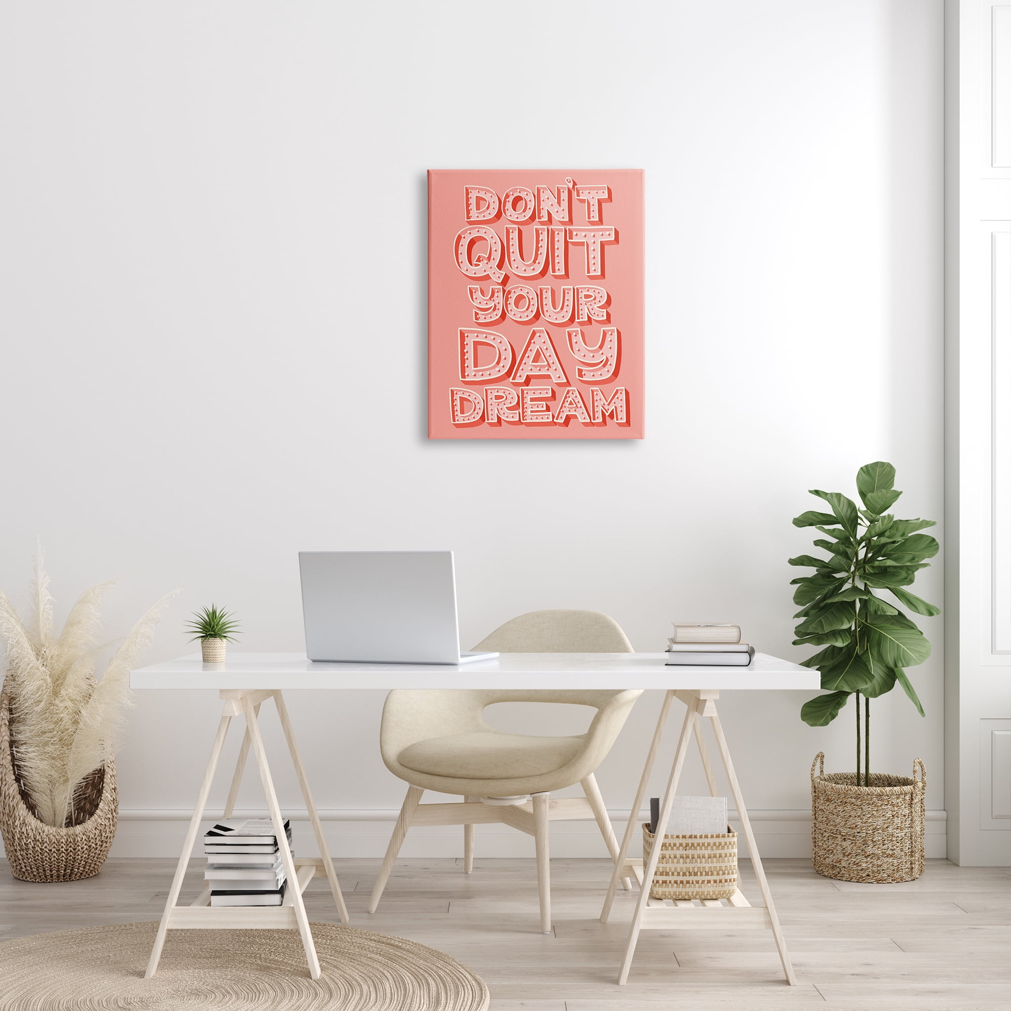 Stupell Industries Don't Quit Your Day Dream Bold Pink Typography, 24 x 30, Designed by Kristina Hultkrantz