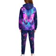 thumbnail image 3 of Uorisanigo Boy Girl Hoodie Sweatsuit Fall Winter Purple Butterfly Long Sleeve Outfit Clothes Tops and Pants Set, Soft Pullover Sweatshirt and Sweatpants Set Pack of 2, 3 of 7