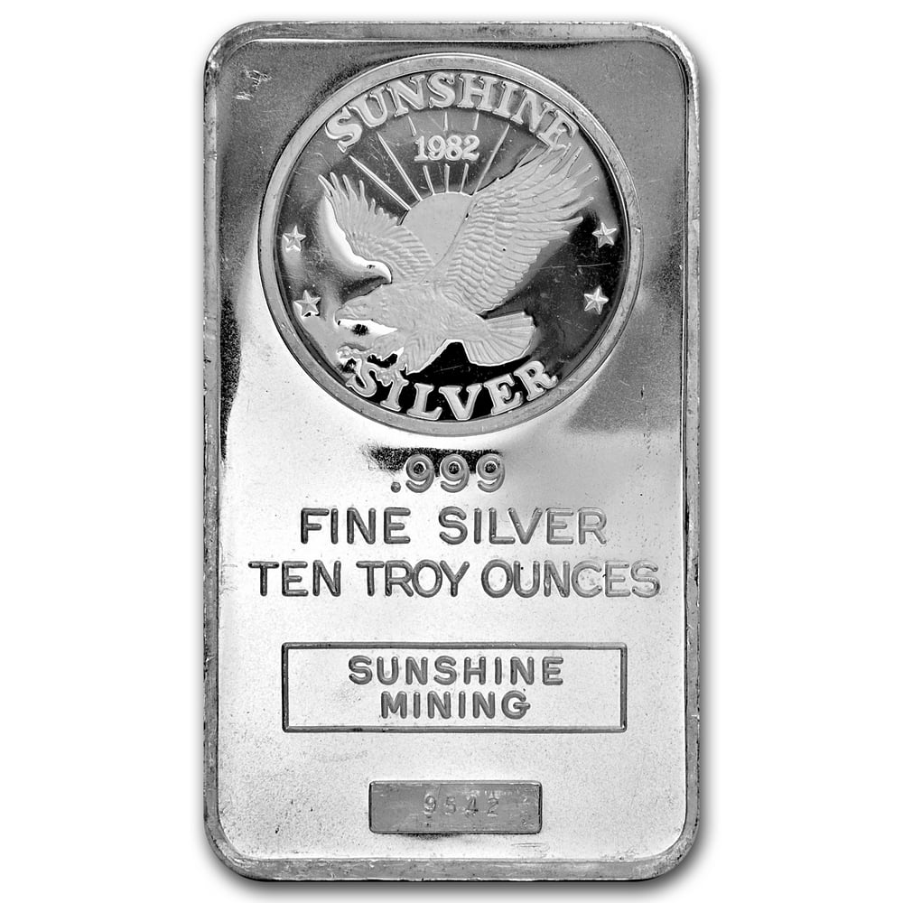 Sunshine Mint 10 oz Silver Bar Sunshine (Vintage, Dated) Walmart