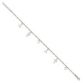 thumbnail image 3 of 925 Sterling Silver Cross Heart and Anchor Plus 1in ext. Chain Anklet Valentine Day Gift for Women 10", 3 of 9