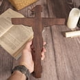 thumbnail image 2 of Cruz de pared con forma de crucifijo de madera BGCOPPER INRI Jesus, 25 cm, 2 of 7