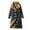 Gold, variant on Women's Midi Thin Down Jacket Long Sleeve Color Block Stand Collar Jacket Coat Casual Loose Lightweight Outwear