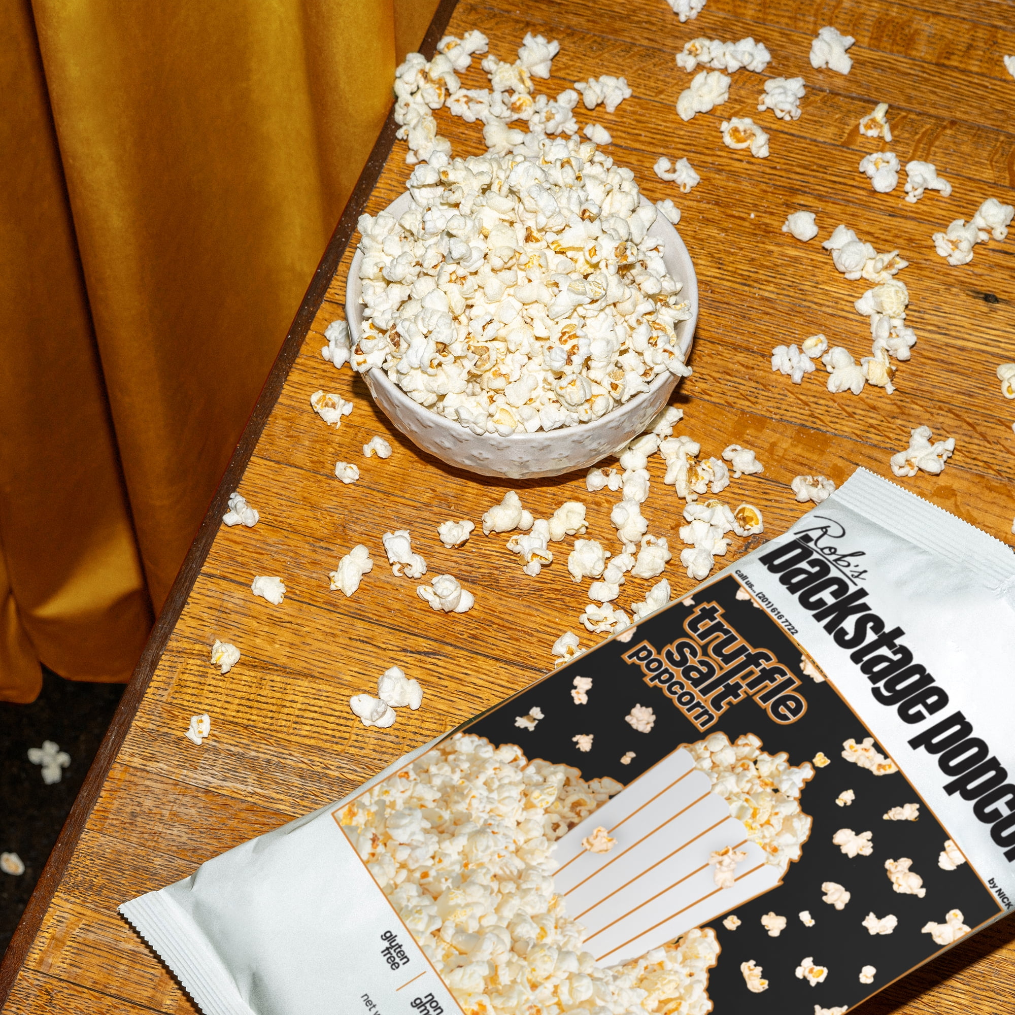 (3 pack) Rob's Backstage Popcorn, Gluten-Free, Truffle Salt, 4 oz